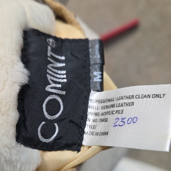 Elegant COMINT  Tan Leather Jacket with Cream Lining. Med - Picture 13 of 16